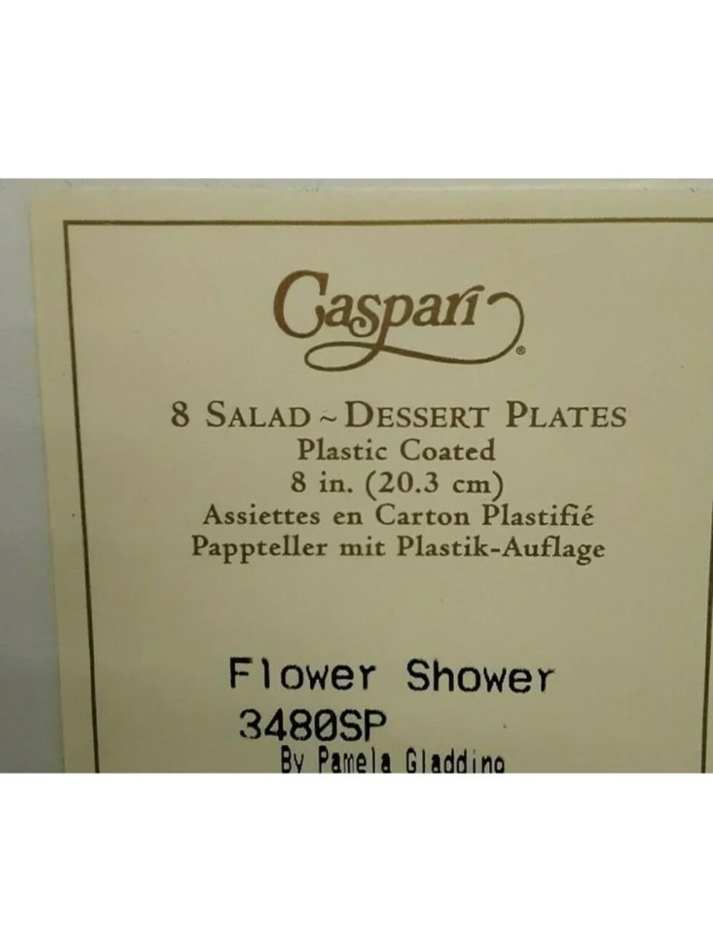 Caspari Paper Plates Luncheon 8 inch Flower Shower Wedding Floral Dessert